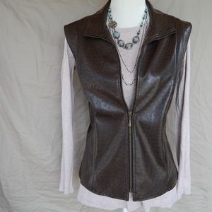 Faux Leather Zip Up Vest